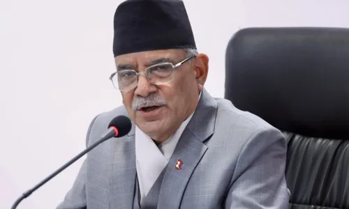 नेपाली कम्युनिष्ट पार्टीका संयोजक दाहाललाई वाम बुद्धिजीवी एवं पेशाकर्मीद्वारा प्रतिवेदन हस्तान्तरण